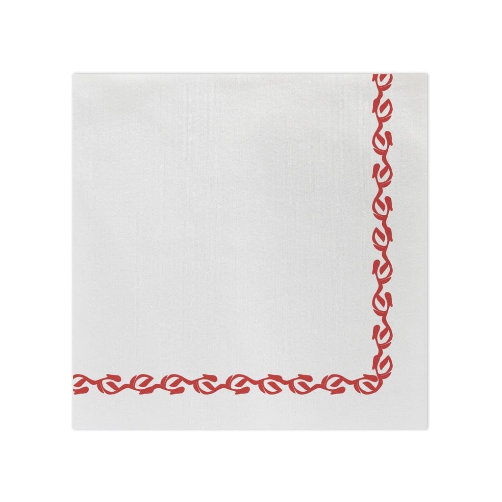 Vietri Disposable Papersoft Dinner Napkins in Florentine Red Color for Entertaining and Everyday Use