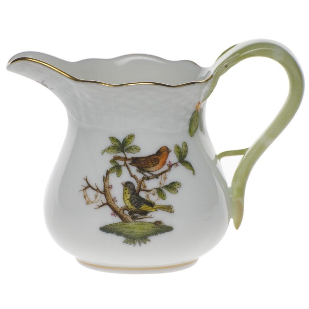 4 oz. Herend Rothschild Bird Hand - painted Porcelain Creamer with 24K Gold Accents