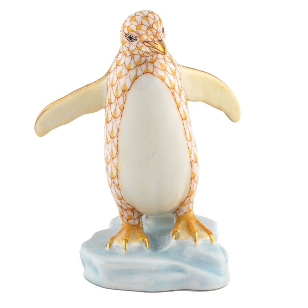 Hand - painted Hungarian Herend Waddling Penguin Porcelain Figurine