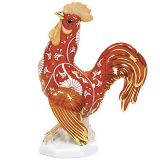 Herend Handmade Small Decorative Cocky Rooster Porcelain Figurine