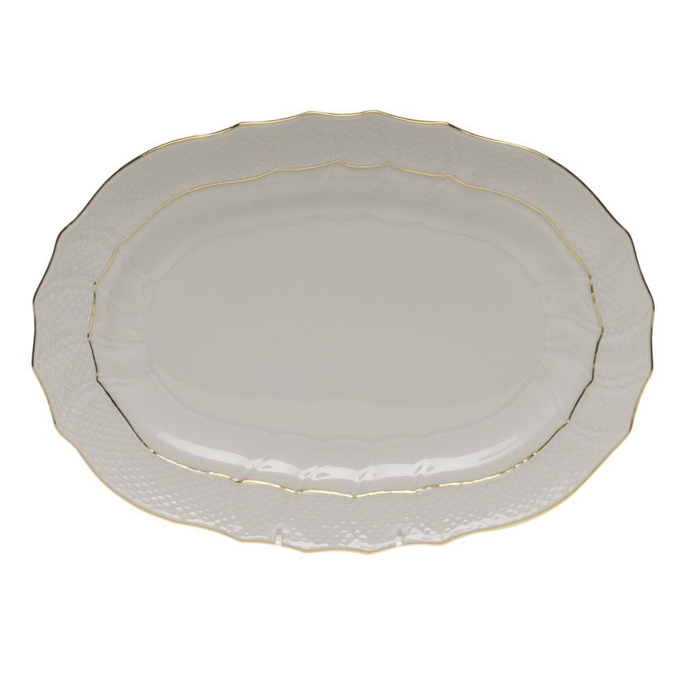 13-Inch Hand-Painted Herend Platter with 24K Golden Edge
