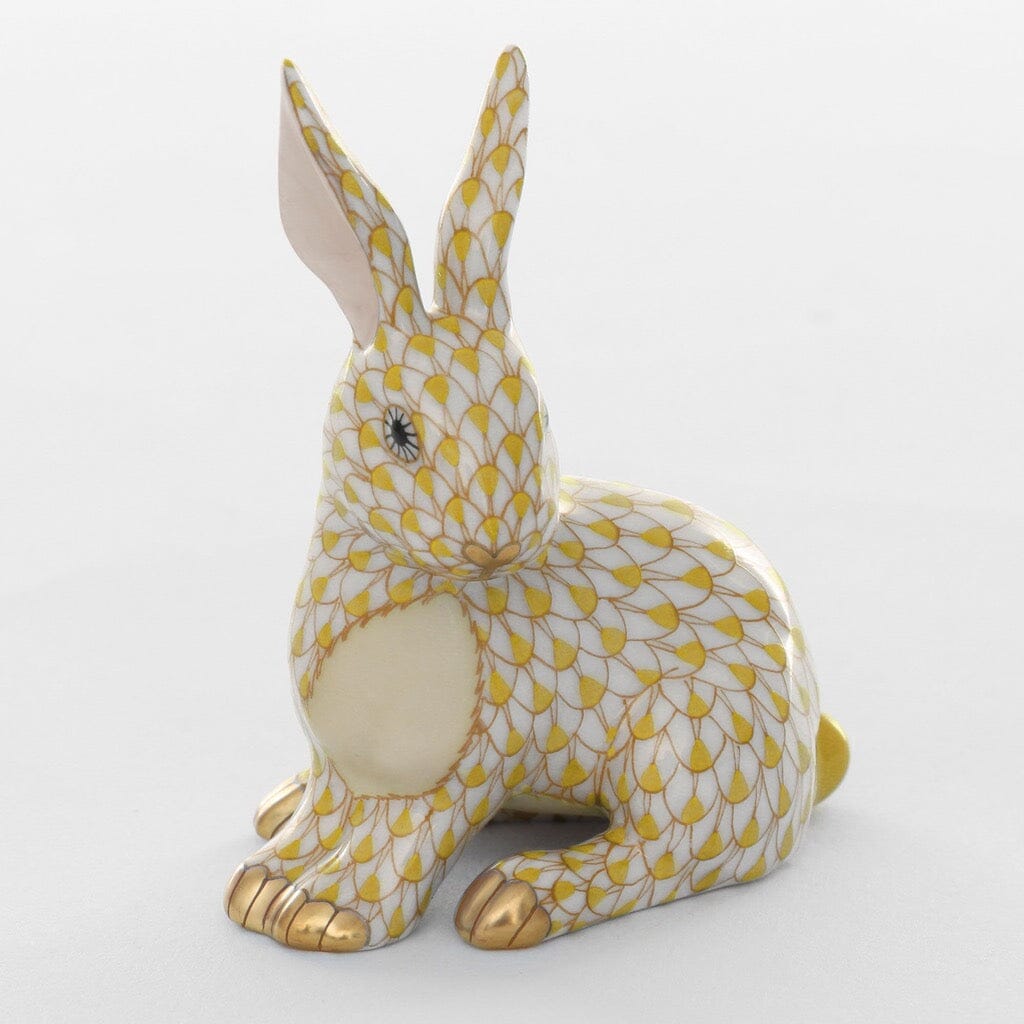 Charming Herend Hand - painted Porcelain Snowshoe Hare Figurine for Collectors