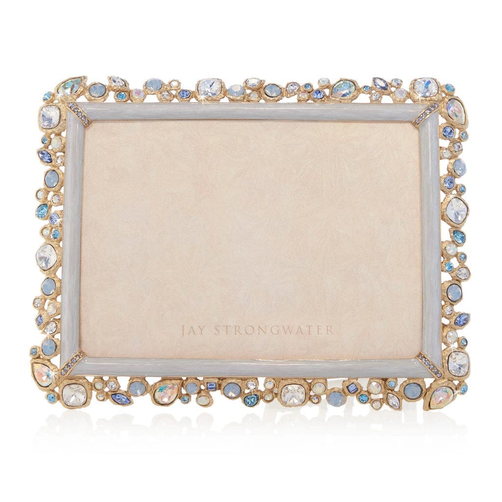 Jay Strongwater Baby Blue Hand - Enameled 5 x 7 Leslie Bejeweled Frame