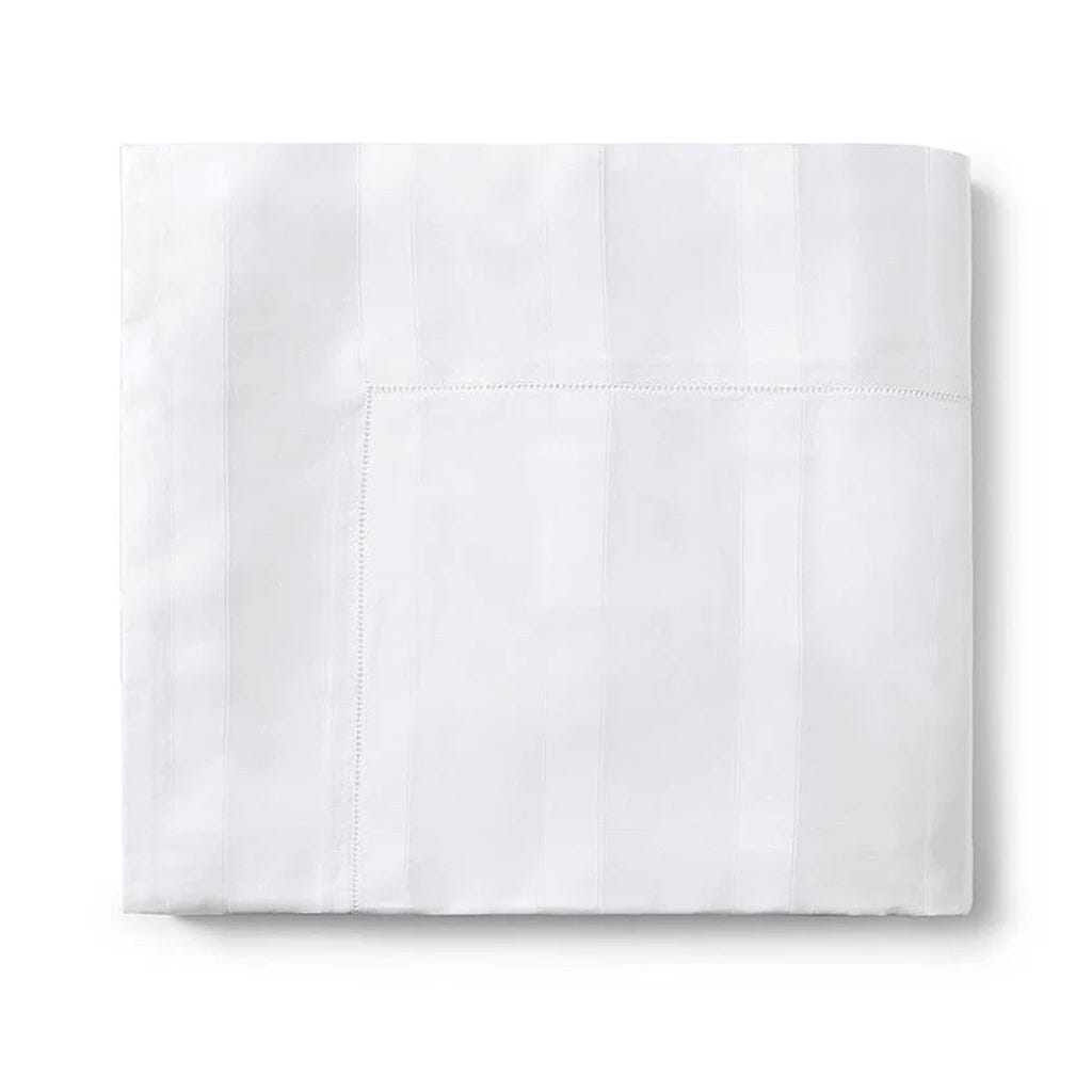 Sferra Luxury Giza 45 Stripe Queen-Size Flat Sheet Measuring 96 Inches by 114 Inches