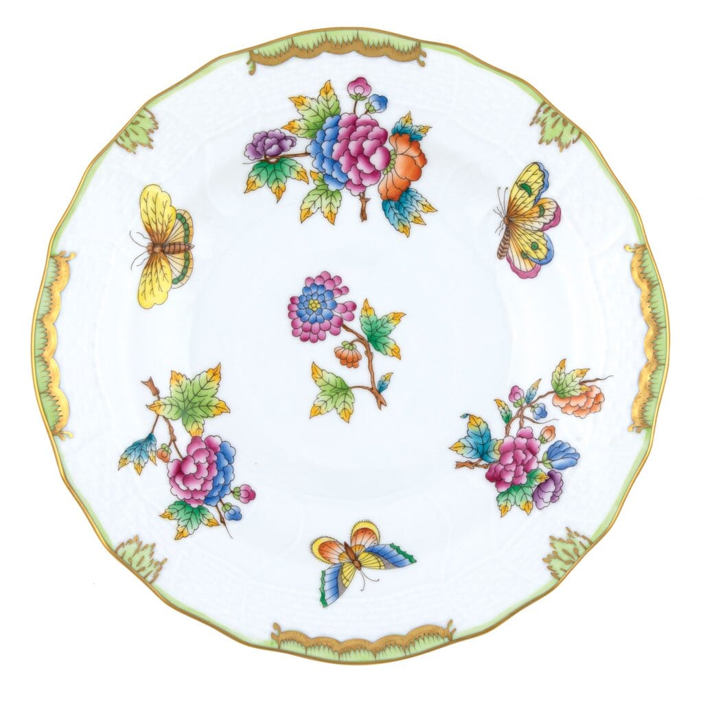 Exquisite Herend Queen Victoria Pattern Hand - painted Porcelain Dessert Plate