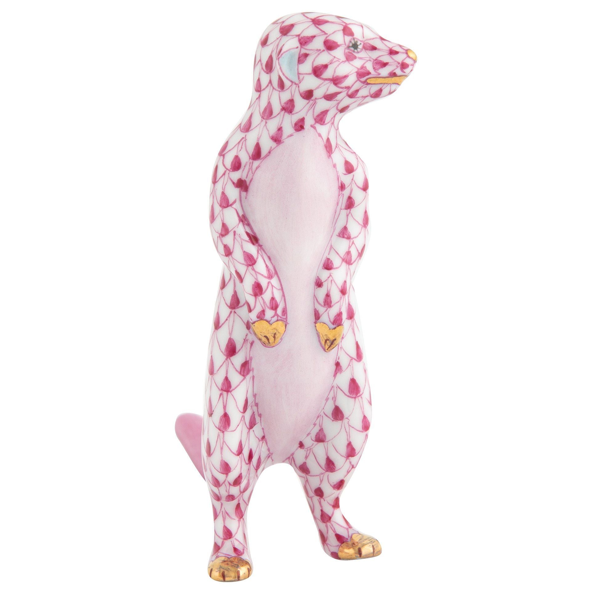 Handmade Herend Meerkat Porcelain Figurine from Hungary