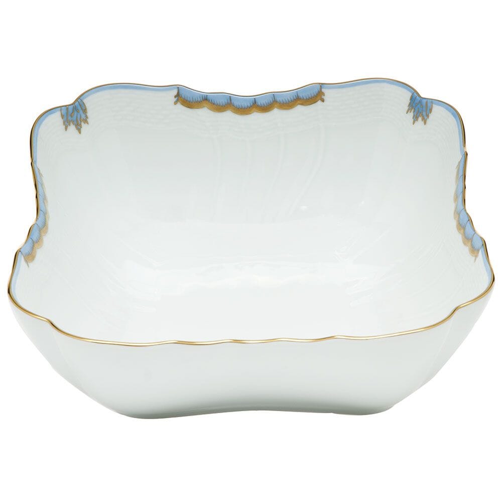 Herend Porcelain Princess Victoria Pattern Square Salad Serving Bowl