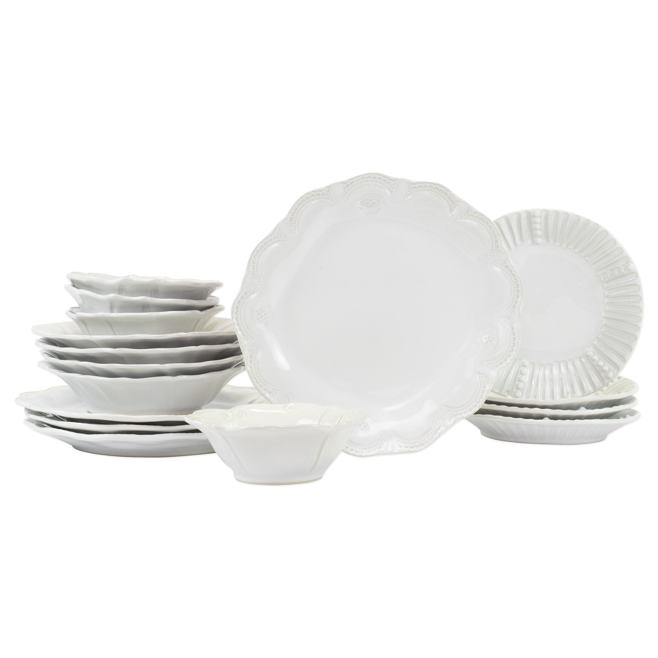 Vietri Incanto Assorted Sixteen-Piece Italian Stoneware Place Setting Collection