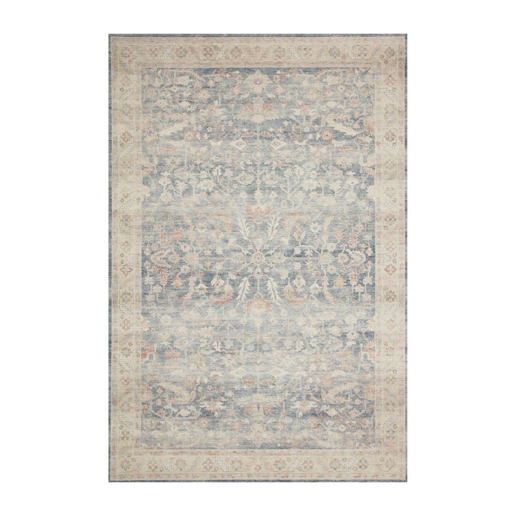 Loloi II Hathaway HTH 02 Distressed Vintage Denim/Multi Polyester Area Rug