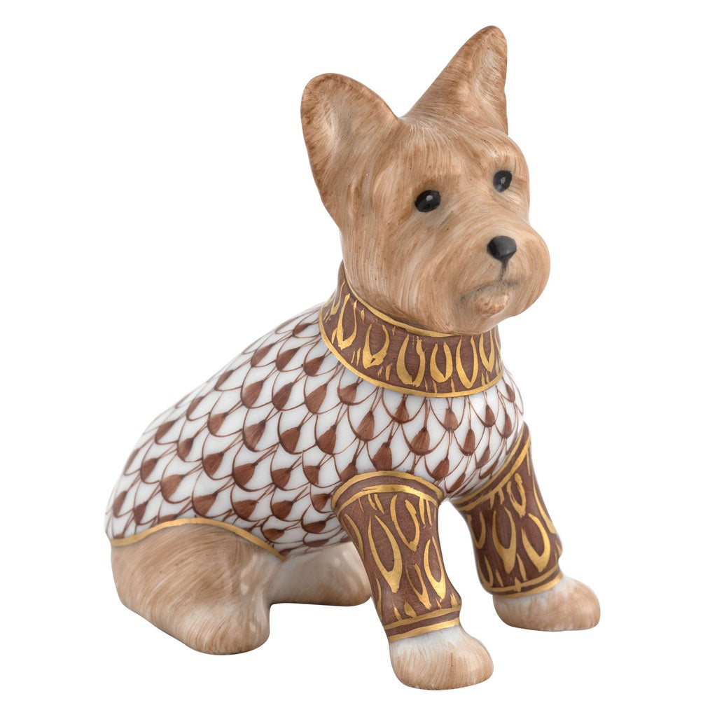 Handmade Herend Porcelain Yorkshire Terrier Figurine, 2022 Edition