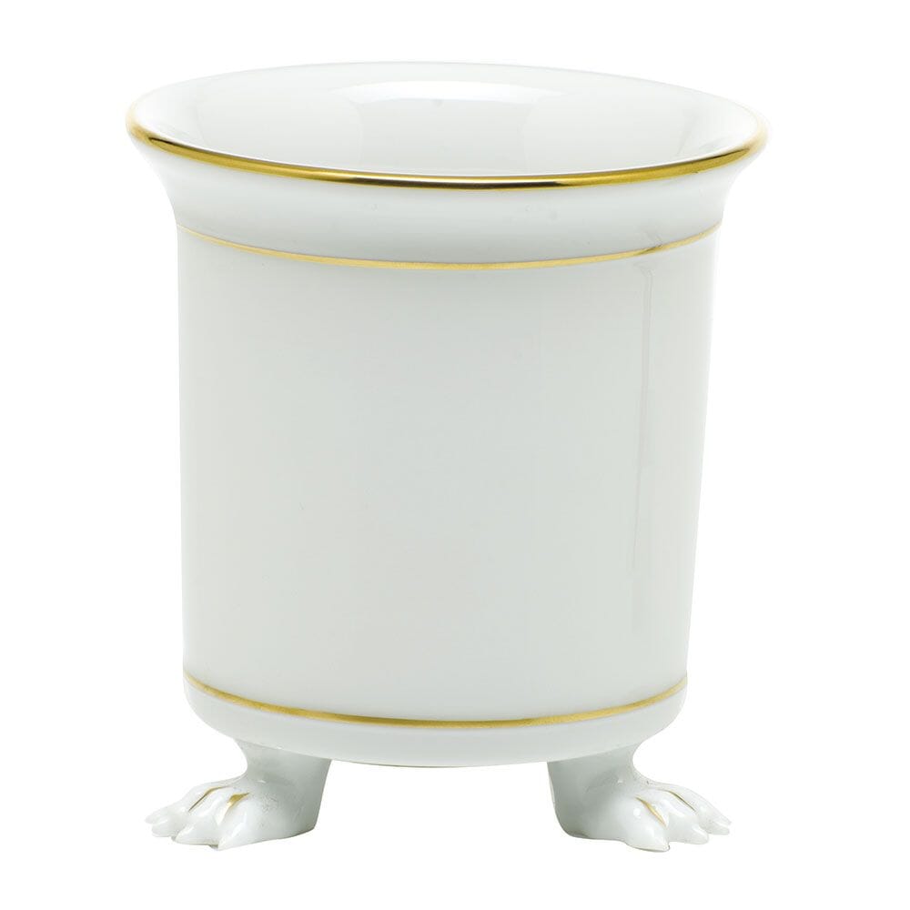 Exquisite Herend Mini Cachepot with Feet and Golden Edge Design