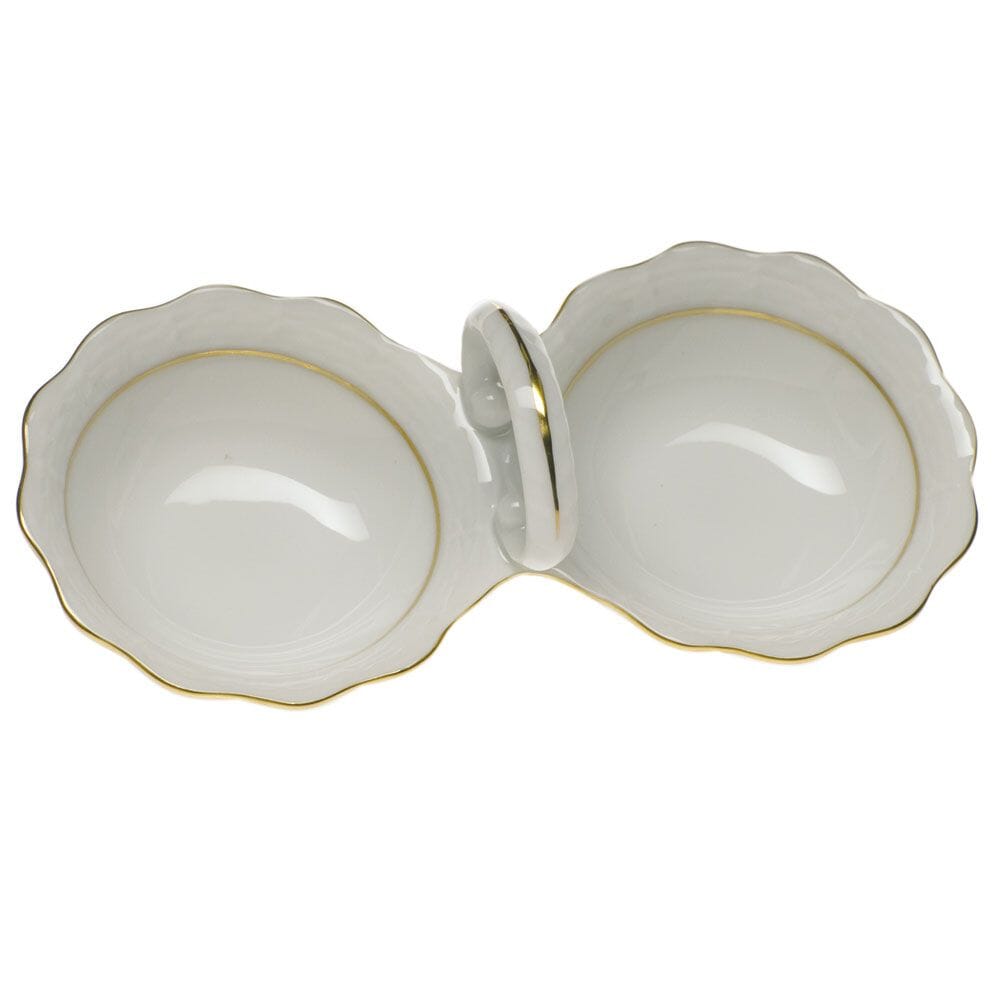 Herend Twin Salt Shaker with Golden Edge Design