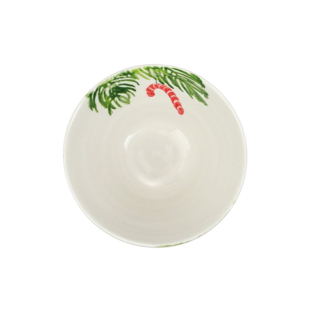 Vietri Hand - painted Nutcrackers - themed Christmas Candy Cane - shaped Cereal Bowl for Holiday Decor and Dining