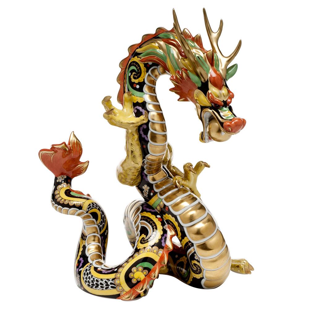 Limited Edition Herend Hand - painted Porcelain Medieval Dragon Figurine for Collectors