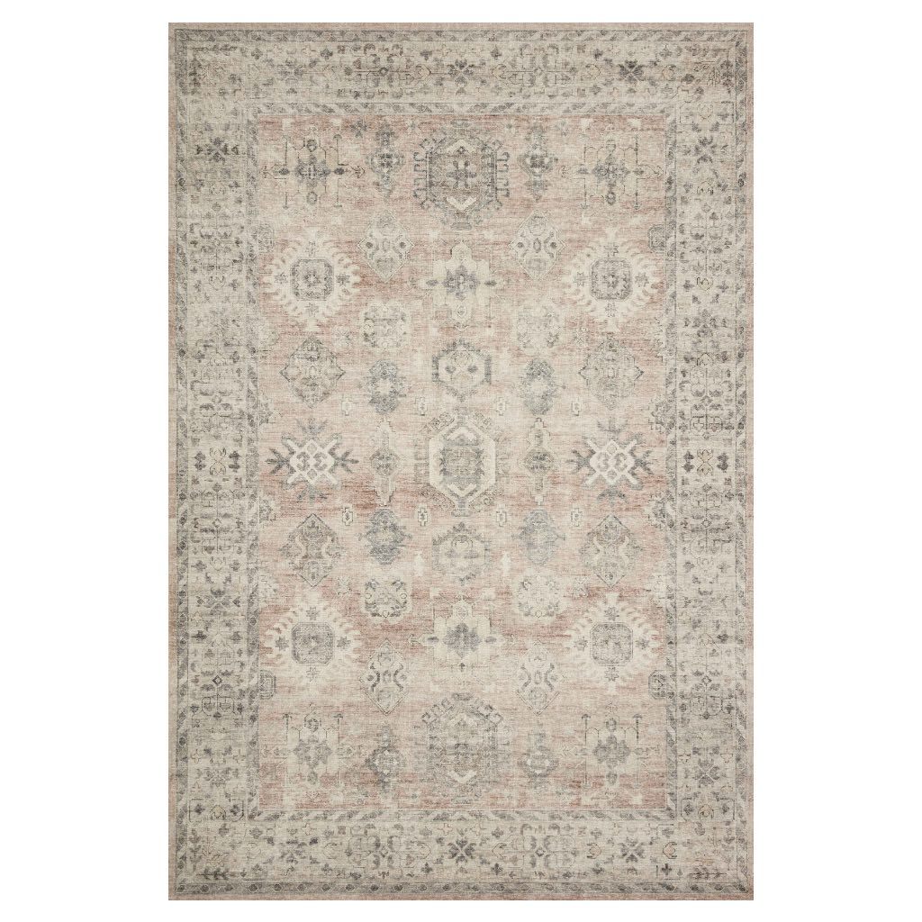 Loloi II Hathaway HTH 03 Area Rug in Java / Multi Color Scheme, a Distressed Vintage-Style Polyester Floor Covering