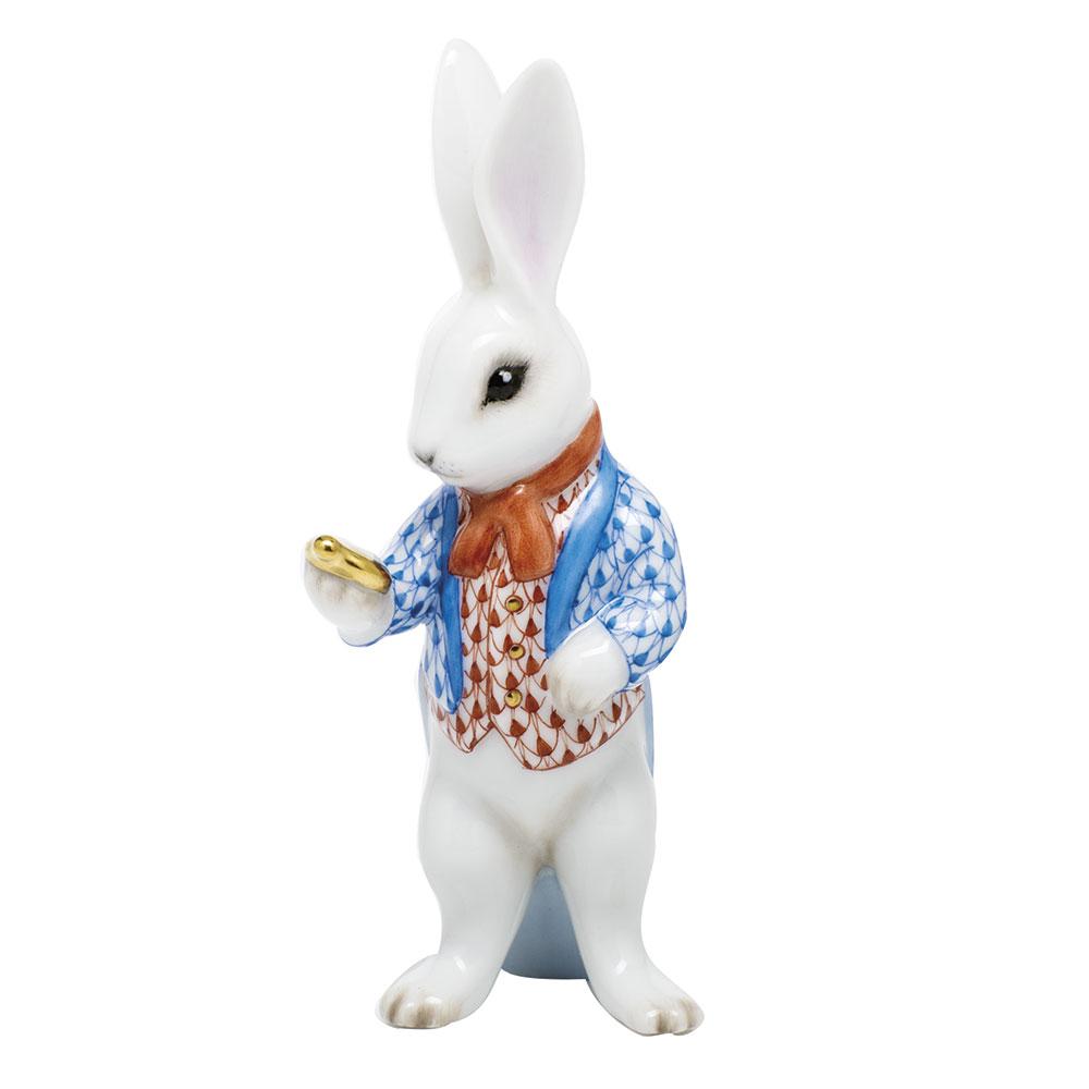 Exquisite Hand - painted Herend White Rabbit Porcelain Figurine