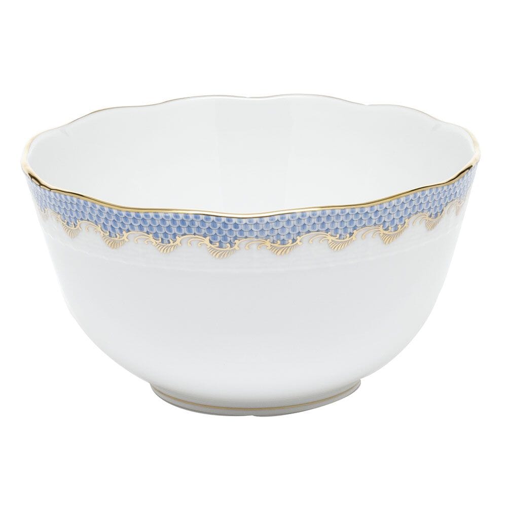 Herend Versatile Round Bowl with Timeless Fish Scale Pattern