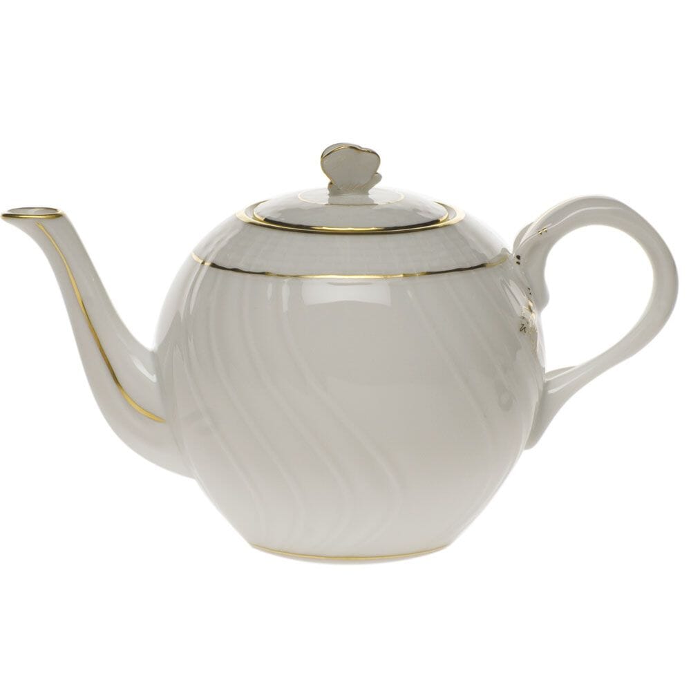 Exquisite Herend Tea Pot with Butterfly and 24K Golden Edge