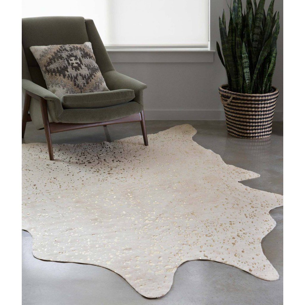 Loloi II Bryce BZ 08 Durable Ivory and Champagne Area Rug with Gold Accents