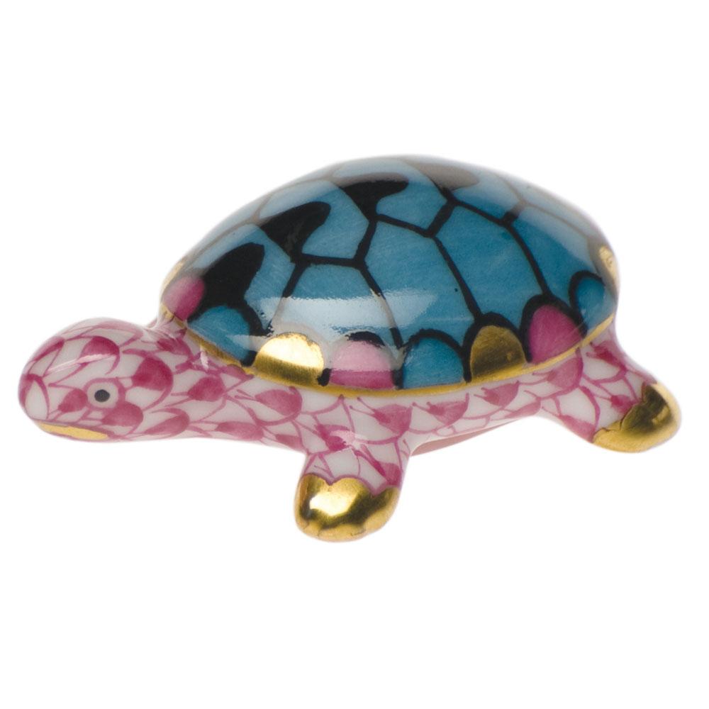 Exquisite Hand - painted Herend Tiny Turtle Porcelain Figurine