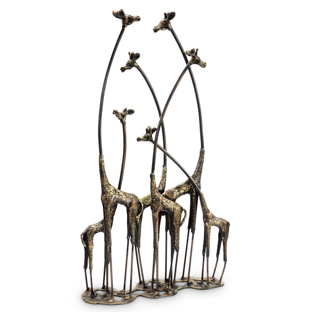 SPI Home Stunning Towering Giraffe Herd Decorative Sculpture for Home