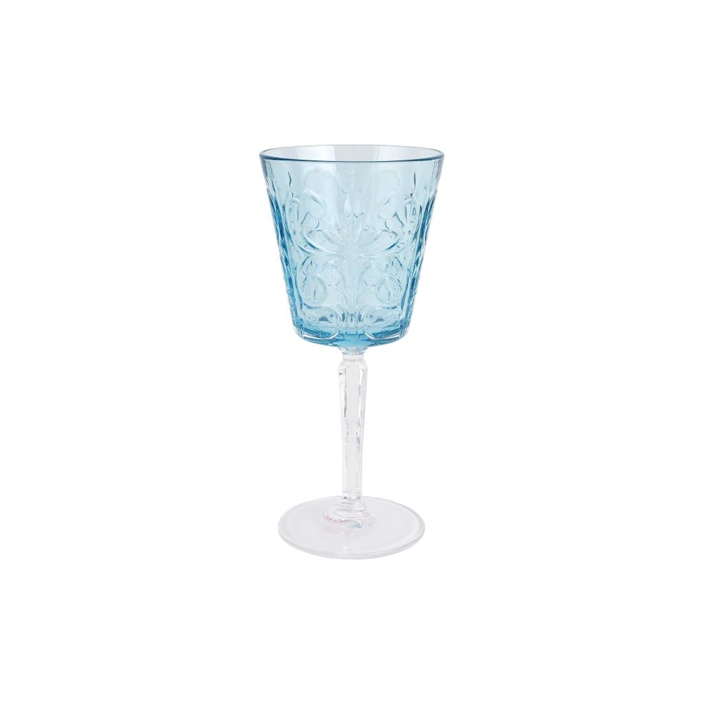Vietri Handmade Barocco-Style 8 oz Wine Glass with Intricate Etchings