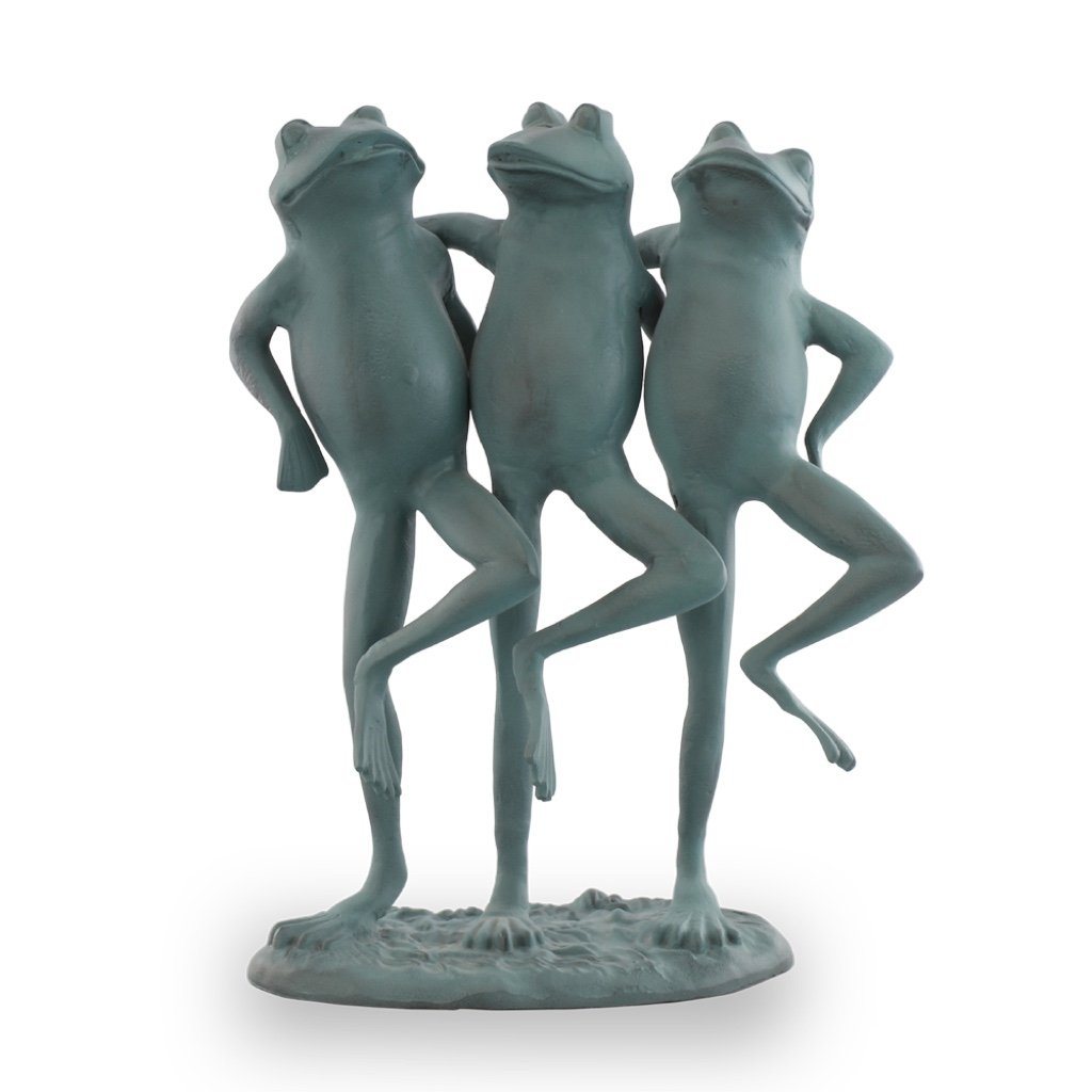 SPI Hand - Cast Aluminum Garden Dancing Frog Trio Decor
