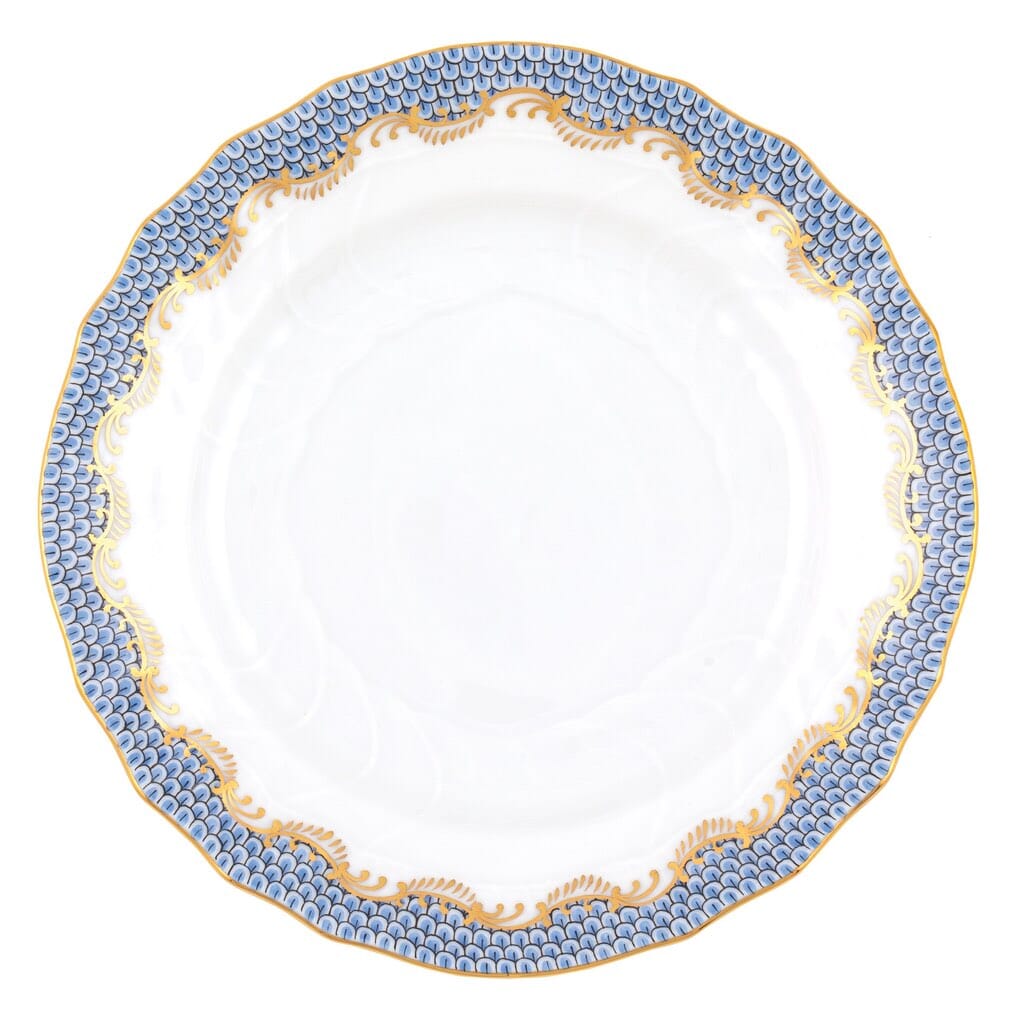 Herend 6-Inch Dishwasher-Safe Fish Scale Bread And Butter Plate with 24K Gold Accents