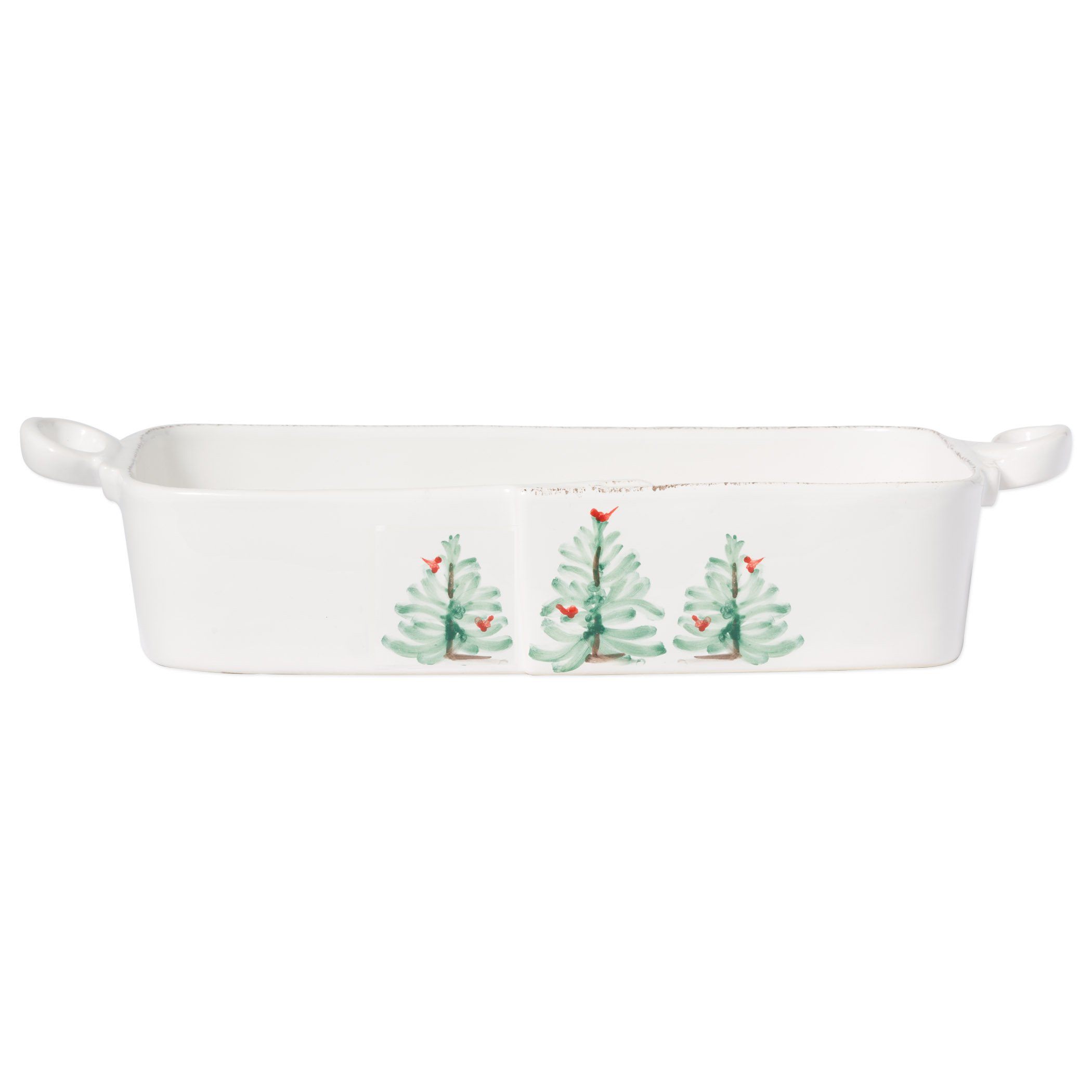 Vietri Hand - painted Lastra Holiday Rectangular Italian Stoneware Baker