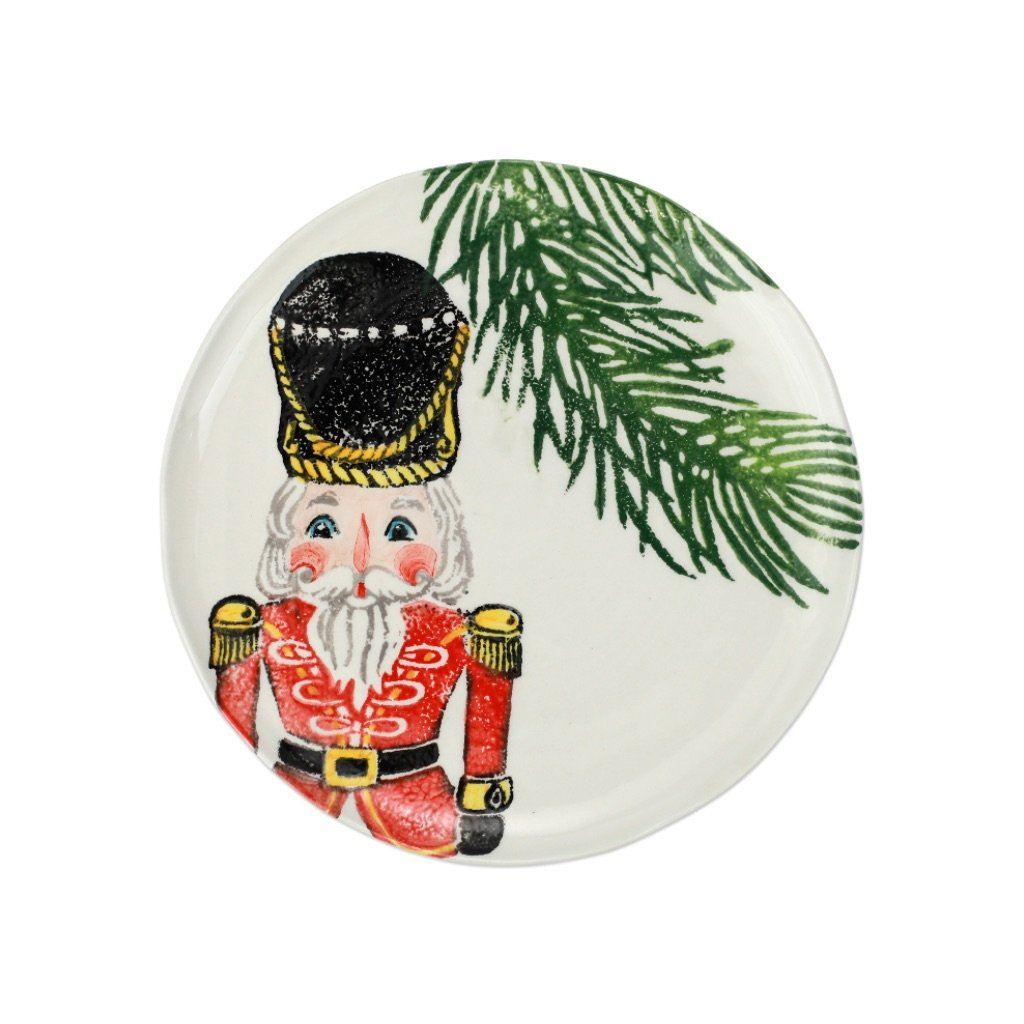Festive Red Nutcrackers Design Salad Plate by Vietri