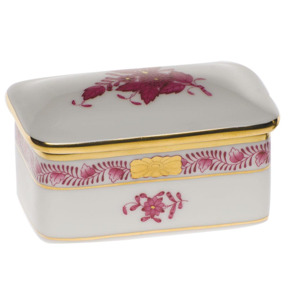 Handmade and Hand - painted Herend Rectangular Porcelain Box