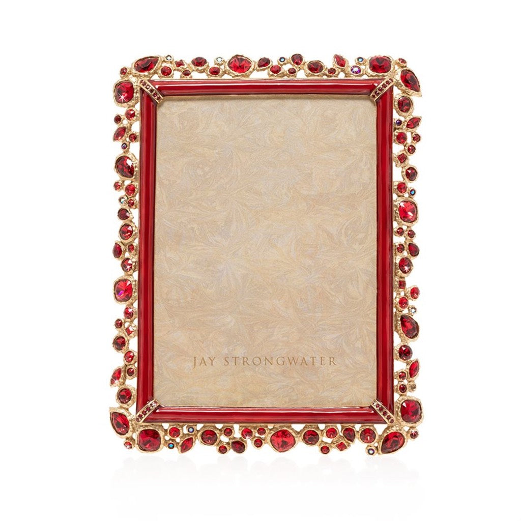 Jay Strongwater Leslie Ruby Red Hand - Enameled 5 x 7 Bejeweled Picture Frame
