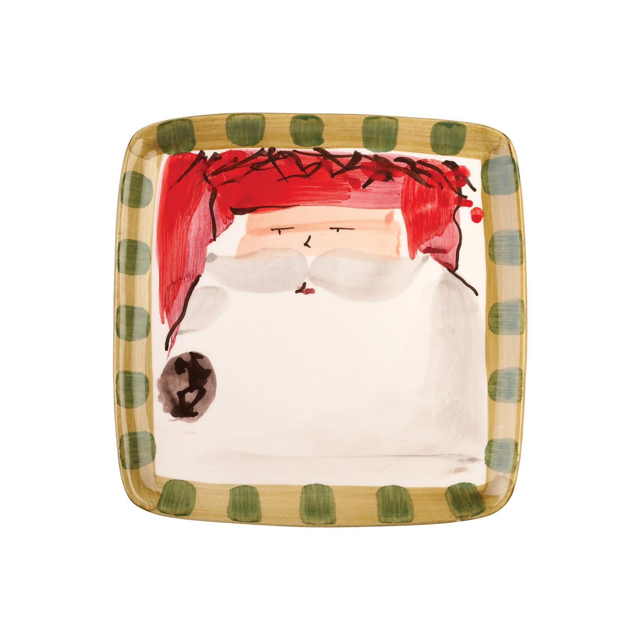 Vietri Assorted Square Old St. Nick Salad Plates - Set of 4