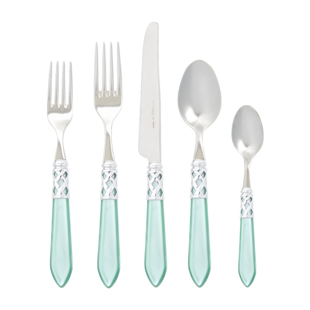 Vietri Aladdin Brilliant Stainless Steel Five-Piece Dinnerware Place Setting