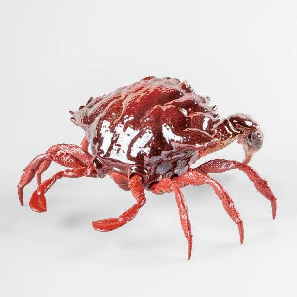 Stunning Red Lladro Handmade Porcelain Crab Figurine