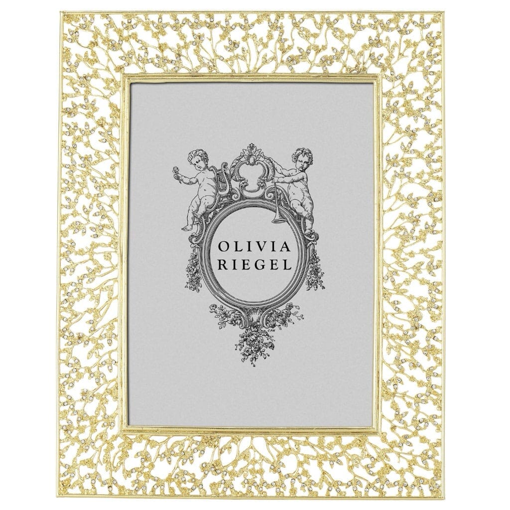 Exquisite Olivia Riegel 5 x 7 Gold Isadora Picture Frame with Crystals