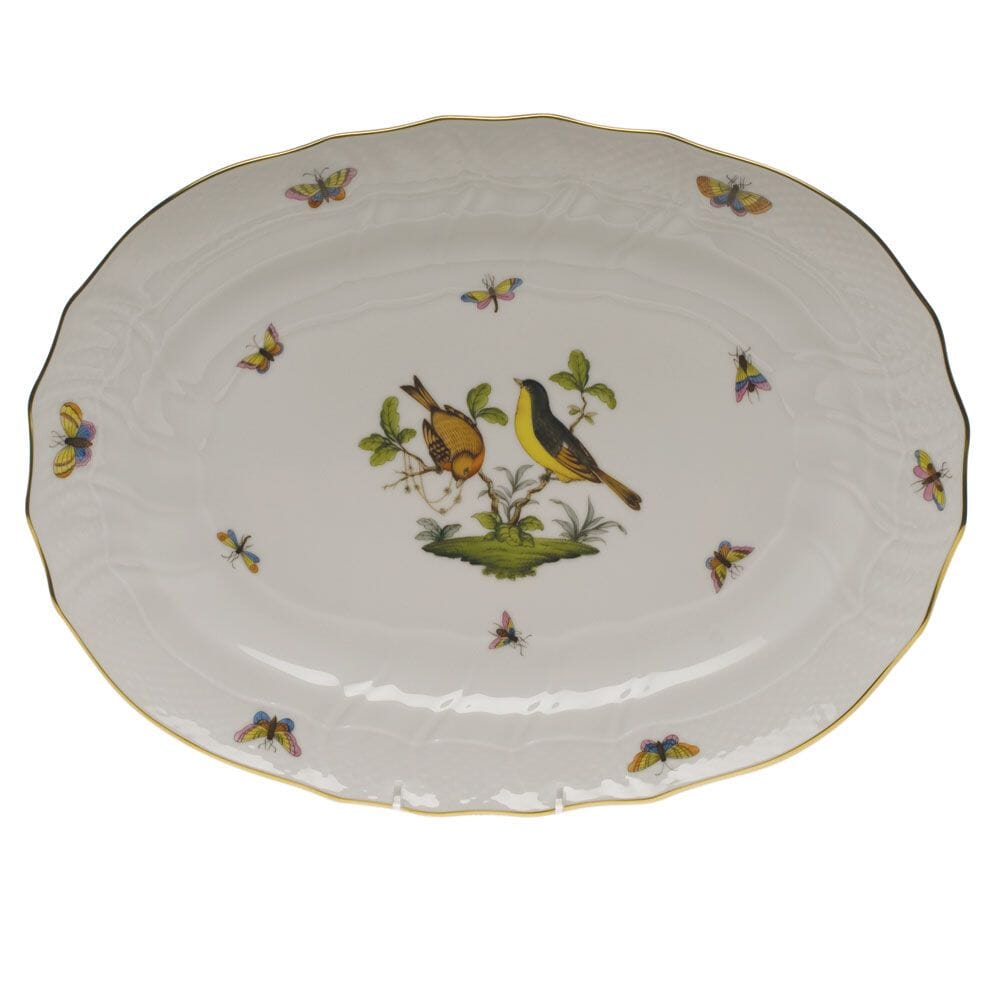 15-Inch Hand-Painted Herend Rothschild Bird Porcelain Platter