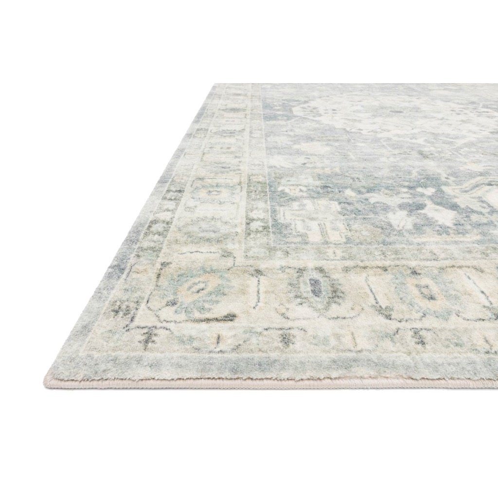 Loloi II Rosette ROS 07 Soft Polyester Denim/Fog Area Rug