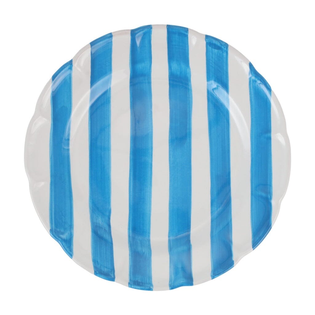 Vietri Amalfitana Collection Striped Ceramic Dinner Plate for Dining