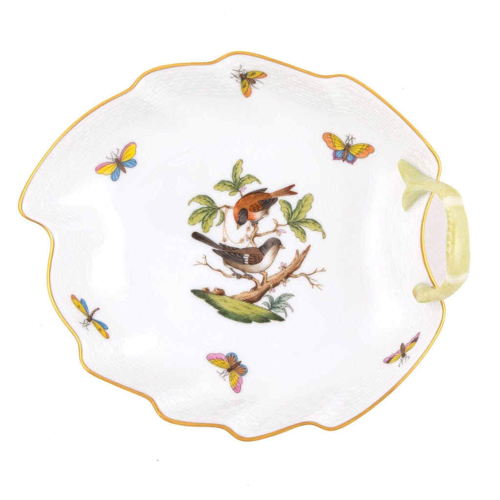 Exquisite Herend Rothschild Bird and Leaf Decorative Dinner Dish, Measuring 7.75 Inches