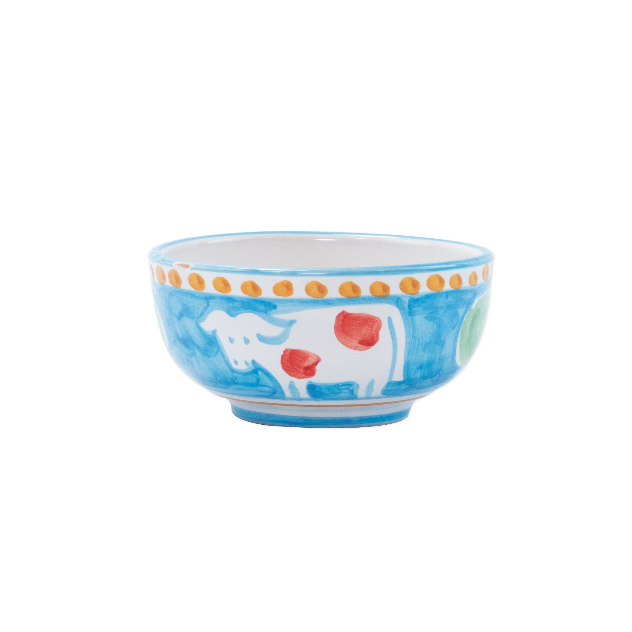 Vietri Campagna Mucca Hand - painted Italian Terra Cotta Cereal and Soup Bowl