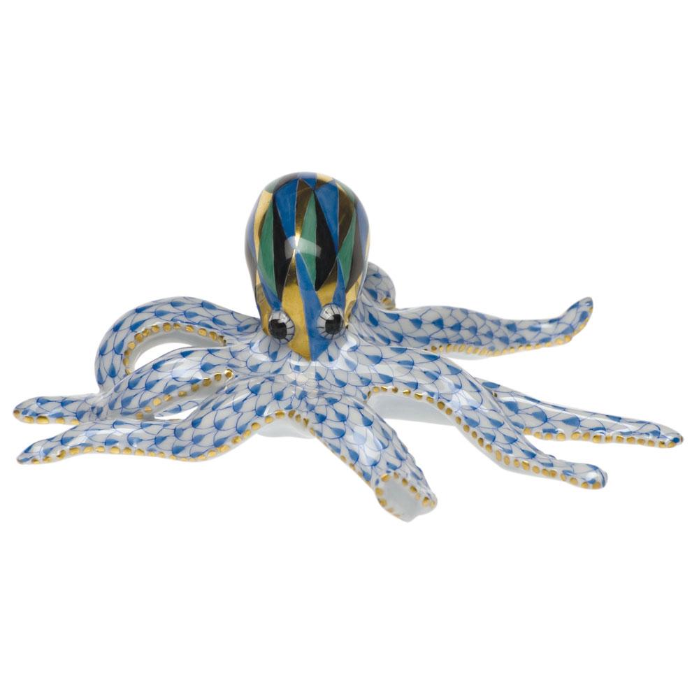 Exquisite Handmade Herend Octopus Porcelain Figurine
