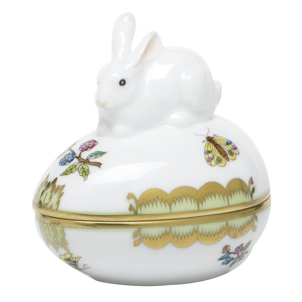 Herend Queen Victoria Egg Bonbon With Bunny