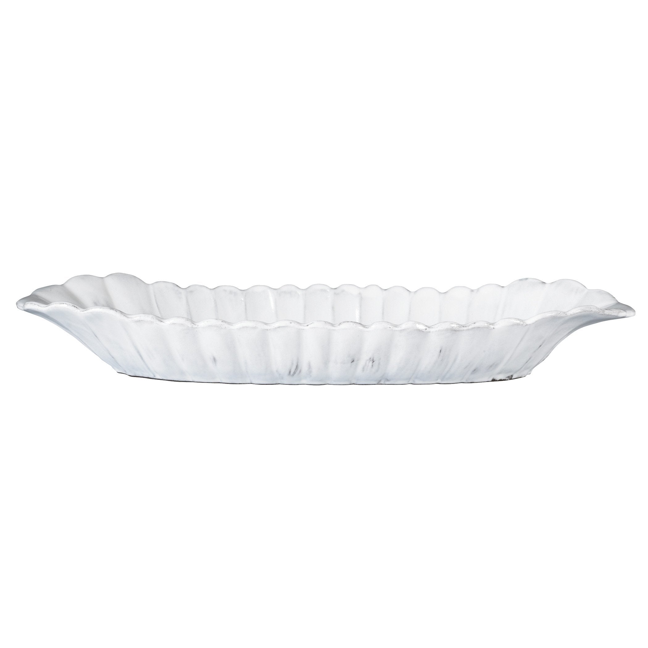 Vietri Handcrafted Incanto Scallop Earthenware Bread Server