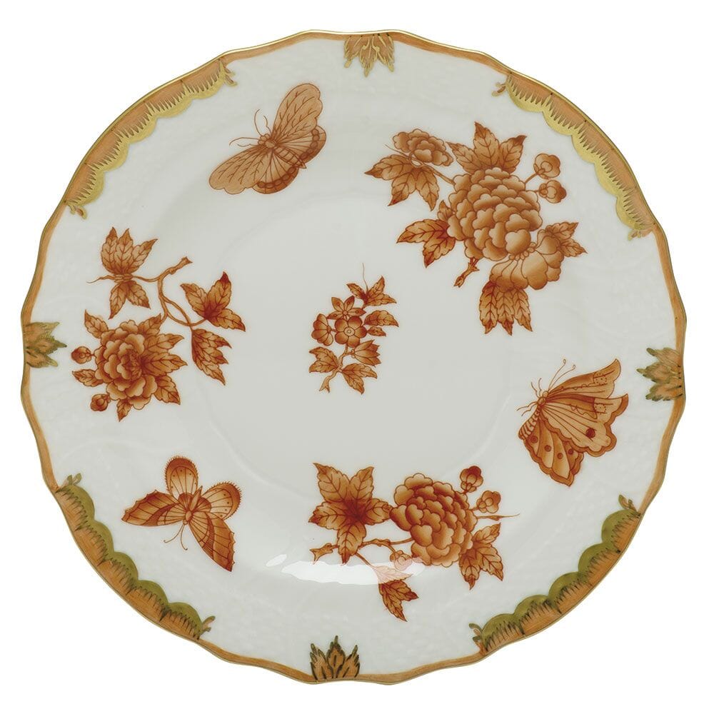 Exquisite Herend Fortuna 7.5" Salad Plate with 24K Gold Accents