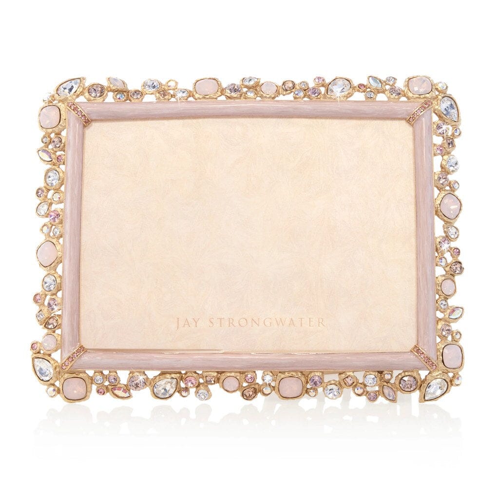 Jay Strongwater Leslie Bejeweled Picture Frame for 5 x 7 Photos - Soft Baby Pink Hue