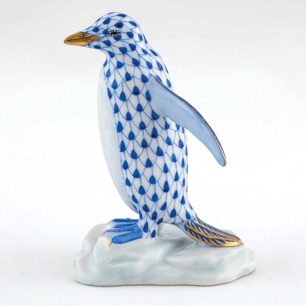 Hand - painted Hungarian Herend Waddling Penguin Porcelain Figurine