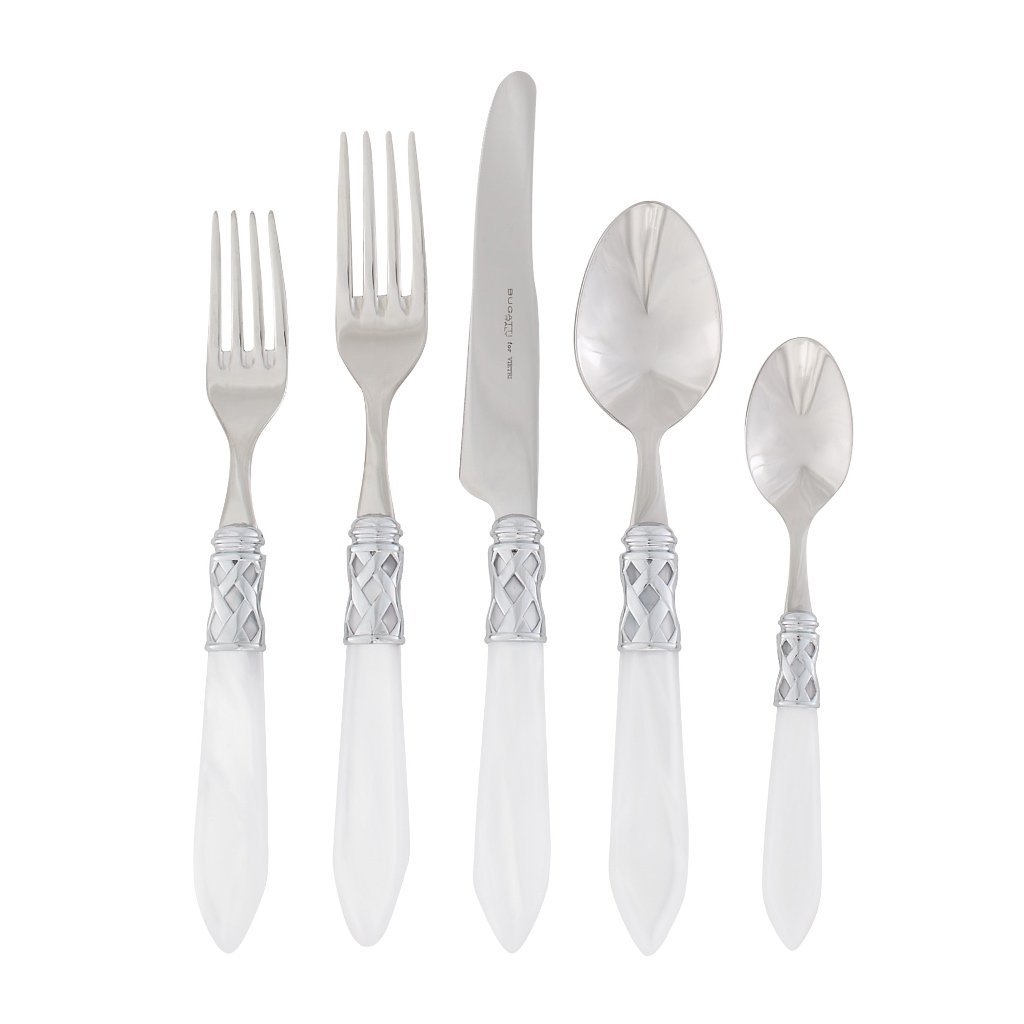 Vietri Aladdin Brilliant Stainless Steel Five-Piece Dinnerware Place Setting