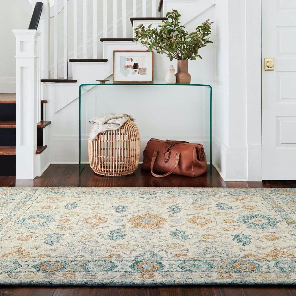 Loloi Norabel NOR 01 Ivory and Multi-Colored Hand-Hooked Wool Area Rug for Modern Homes