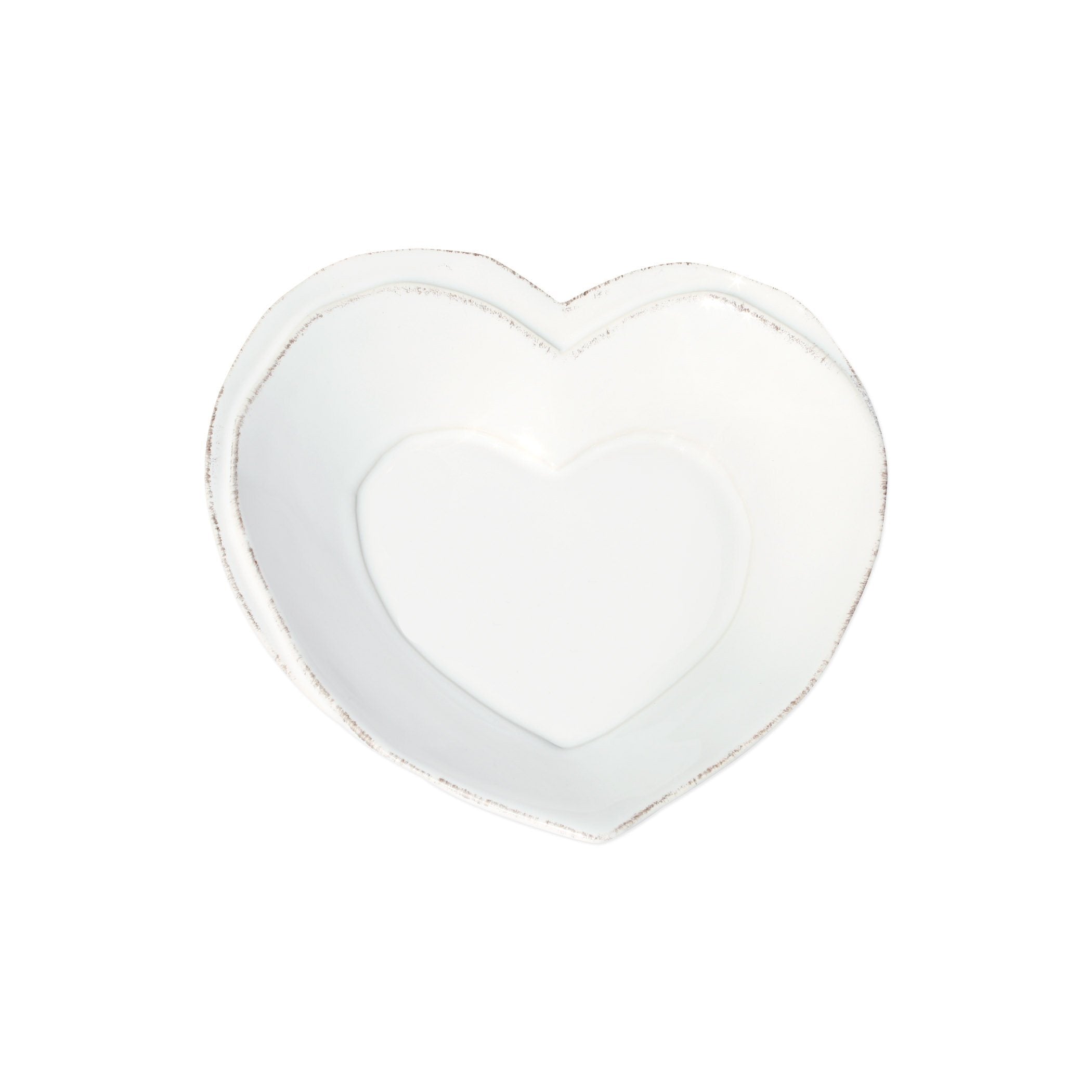 Vietri Italian Handmade Heart-shaped Stoneware Dish from Lastra Pattern